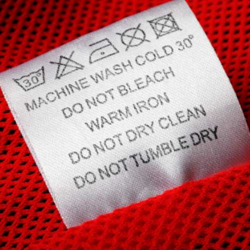 Care instructions of a polyester shirt