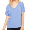 Bella Canvas 8815 Ladies Slouchy V Neck T shirt in the color blue tri blend