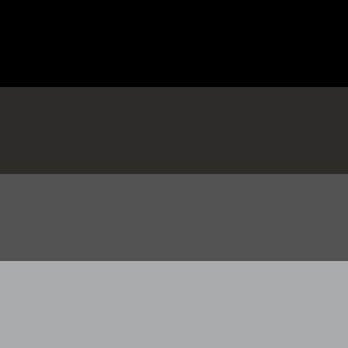 Swatches of the colors black, charcoal, sport grey and ash
