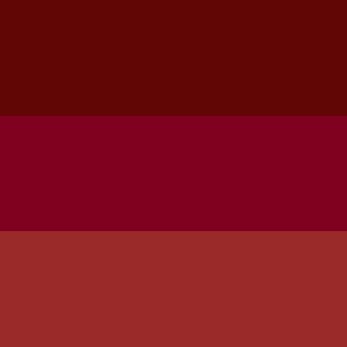 Swatches of the colors maroon, burgundy and garnet.