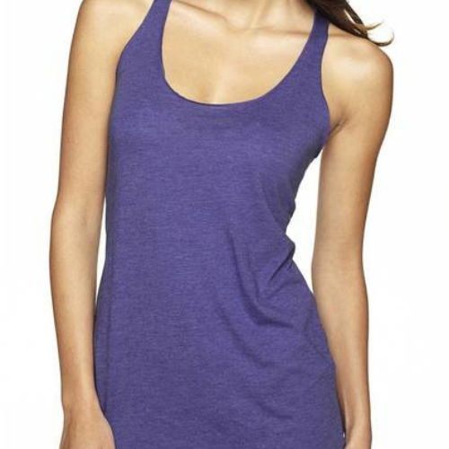 Next Level 6733 Ladies Triblend Racerback Tank in the color Purple Rush