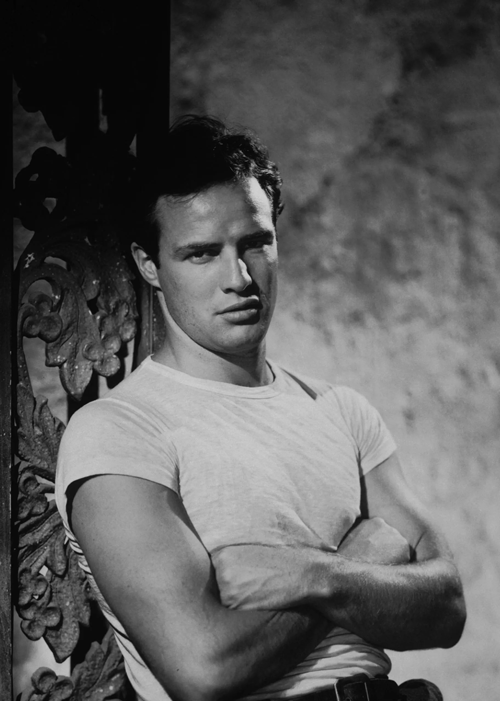 Marlon Brando in a white t-shirt.