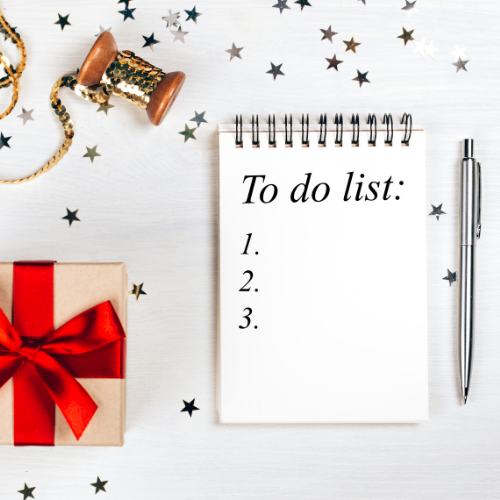 Christmas to do list surround  by festive stars.