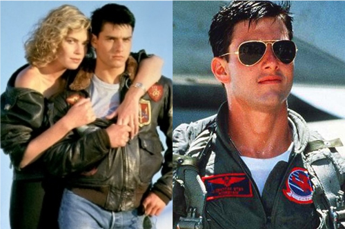 Photos from the 1986 film Top Gun, where U.S. Airforce Pilots made wearing  white t-shirts extra cool! 