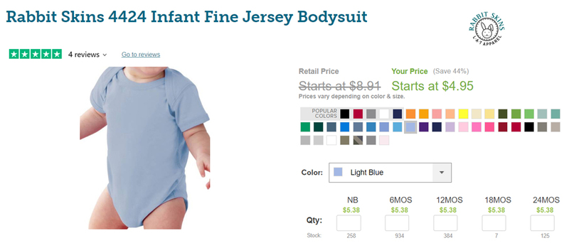 Rabbit Skins 4424 Infant fine jersey on shirtspace.com